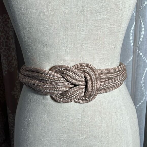 Leather shop braided belt with some stretch - Picture 1 of 7